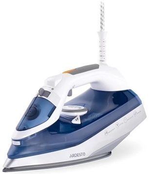 Праска Ardesto IR-C2232-BL, White/Blue, автоматичне відключення, антикрапля, резервур 320мл, постійний пар 35г/хв, захист від кальцинації, паровий удар, вертикальне відпарювання, плавне регулювання потужності пари, 2200W, кераміка