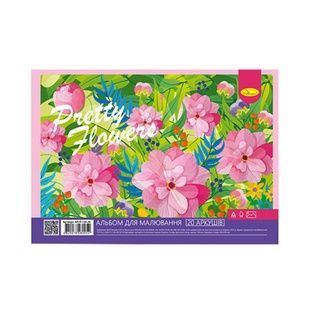 Альбом для малювання Pretty flowers, 20 аркушів, щільність паперу 100 г/м2 (АП-0308)