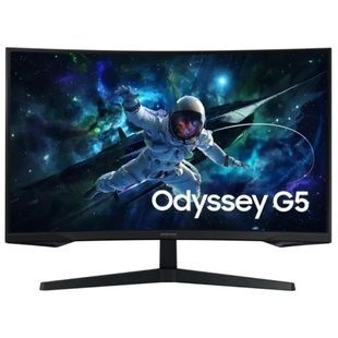 Монітор вигнутий 32" Samsung Odyssey Gaming G55C, Black, 2560x1440 (16:9), VA, 2500:1, 1 мс, AMD FreeSync (LS32CG550EIXUA), HDMI/DP, 178&deg;/178&deg;, VESA 75x75, 300 кд/м&sup2;, 1000R, 165 Гц