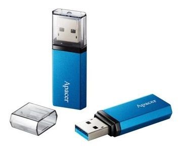 Флеш накопичувач USB 256Gb Apacer AH25C, Ocean Blue, USB 3.2 Gen 1 (AP256GAH25CU-1), Метал, 256 ГБ, Моноблок