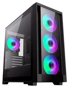 Корпус GameMax Defender TG Black, без БЖ, 1xUSB 3.1, 2xUSB 2.0, Mini Tower, 4x120 мм LED, 461x210х450 мм, Micro ATX / Mini ITX