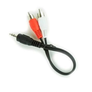 Кабель-перехідник звуковий, 3.5 мм (M) - 2xRCA (M), Black, Cablexpert (CCA-458/0.2), 20 см