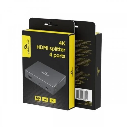 Розгалужувач HDMI сигналу, Cablexpert DSP-HDMI4K-4P-01, 4K / 30 Гц, Black, на 4 порти HDMI, живлення Type-C (5V/2A)