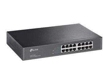 Комутатор TP-LINK TL-SF1016DS 16xFE, некерований, стійковий, некерований, Black, метал, 10/100 Mb/s