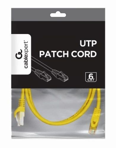 Патч-корд 1.5 м, UTP, Cablexpert, Cat.6, CCA, PVC (PP6U-1.5M/Y), Yellow