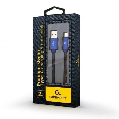 Кабель USB AM - Type-C, 2 м, Cablexpert, 2.1A (CC-USB2J-AMCM-2M-BL), Blue