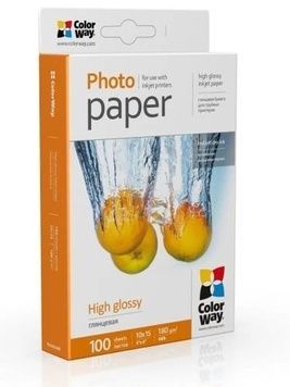 Фотопапір ColorWay, глянсовий, 100 арк (PG1801004R), A6 (10x15), 180 г/м&sup2;