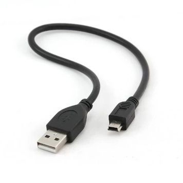 Кабель USB 2.0 AM - miniUSB (5P), 30 см, Cablexpert (CCP-USB2-AM5P-1), Black