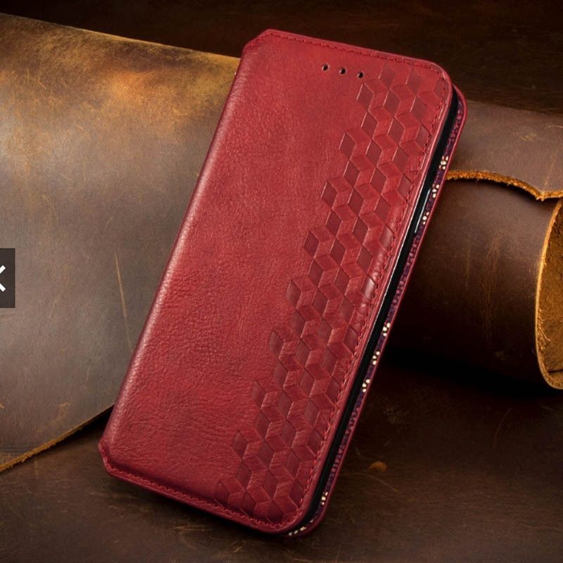 Кожаный чехол-книжка GETMAN Cubic (PU) Красный для Xiaomi Redmi 9