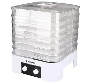 Сушарка овочів та фруктів Liberton LFD-5521, White, механічне керування, об'єм 21 л, 520W, 7 ярусів, діапазон температури: 40-70 C