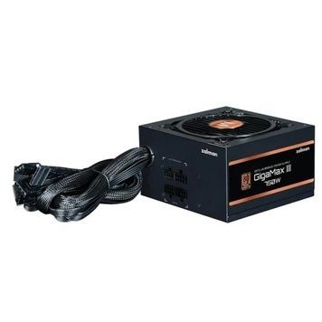 Блок живлення 750 Вт, Zalman GigaMax III, 80+ Bronze, Black, 3xMolex / 6xSATA / 1x16-pin / 4x6+2-pin / 2x4+4-pin / 1x20+4-pin, напівмодульний, захист OCP/OTP/OPP/OVP/UVP/SCP, Active PFC, ATX 12V 3.0 (ZM750-GV3), 12 см FDB