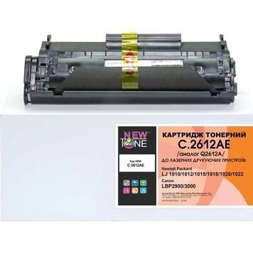 Картридж HP 12A (Q2612A), Black, NewTone (C.2612AE), 2000 стор, LJ 1010/1020/1022/3015/3020/3030/3050/3055