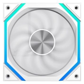 Вентилятор 120 мм, GameMax FN12A-N2-W, White, 120х120х25 мм, 800-2000 об/хв, до 33.7 дБ, 4-pin (PWM, 50 см), 50 см) / 3-pin (ARGB, гідродинамічний підшипник, ARGB підсвічування