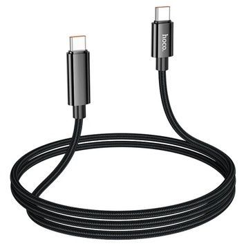 Кабель Type-C - Type-C, 1 м, 5A, Black, Hoco "U125 Benefit", цифровий LED дисплей потужності заряджання, 100 Вт