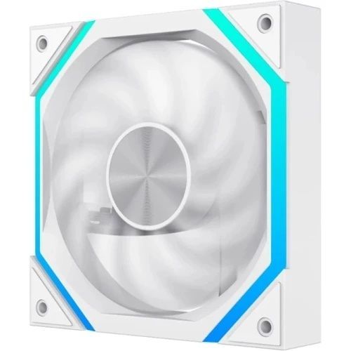 Вентилятор 120 мм, GameMax FN12A-N2-W, White, 120х120х25 мм, 800-2000 об/хв, до 33.7 дБ, 4-pin (PWM, 50 см), 50 см) / 3-pin (ARGB, гідродинамічний підшипник, ARGB підсвічування