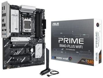 Материнская плата AM5 Asus PRIME B840-PLUS WIFI, B840, ATX, Realtek 7.1, Realtek 2.5Gb, 1xPCI-E 4.0 x16, HDMI/DP, 4xDDR5, WiFi 6E, 3xPCI-E 3.0 x16, 1xPCI-E 3.0 x1, 4xSATA3, Bluetooth 5.3, 3xM.2, 6xUSB 3.2 / 6xUSB 2.0, Встр. видео (CPU)