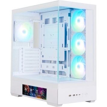 Корпус Zalman P40 DS, White, для ATX / Micro ATX / Mini ITX, 4x120 мм ARGB, бічна та передня панелі із загартованого скла, без БЖ, Mid Tower, 1xType-C / 2xUSB 3.0, LCD екран (CPU / GPU / Time), макс. CPU - 165 мм / VGA - 420 мм