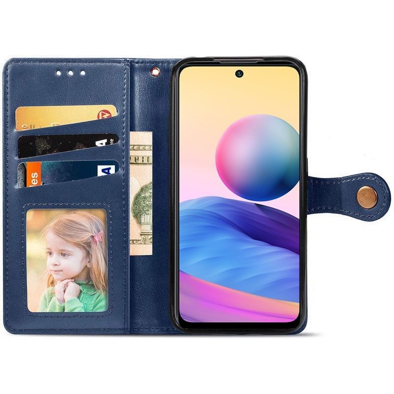 Кожаный чехол-книжка GETMAN Gallant (PU) Синий для TECNO Spark 10 Pro