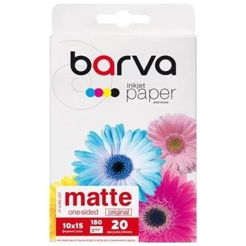 Фотопапір Barva, матовий, 20 арк, 180 г/м&sup2;, A6 (10x15), серія "Original" (IP-A180-257)