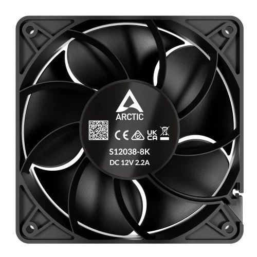 Вентилятор 120 мм, Arctic S12038-4K, Black, 4-pin (PWM, 30 см), 3 шт, подвійний шарикопідшипник з латунним корпусом (ACFAN00303A), 120х120х38 мм, 600-4000 об/хв