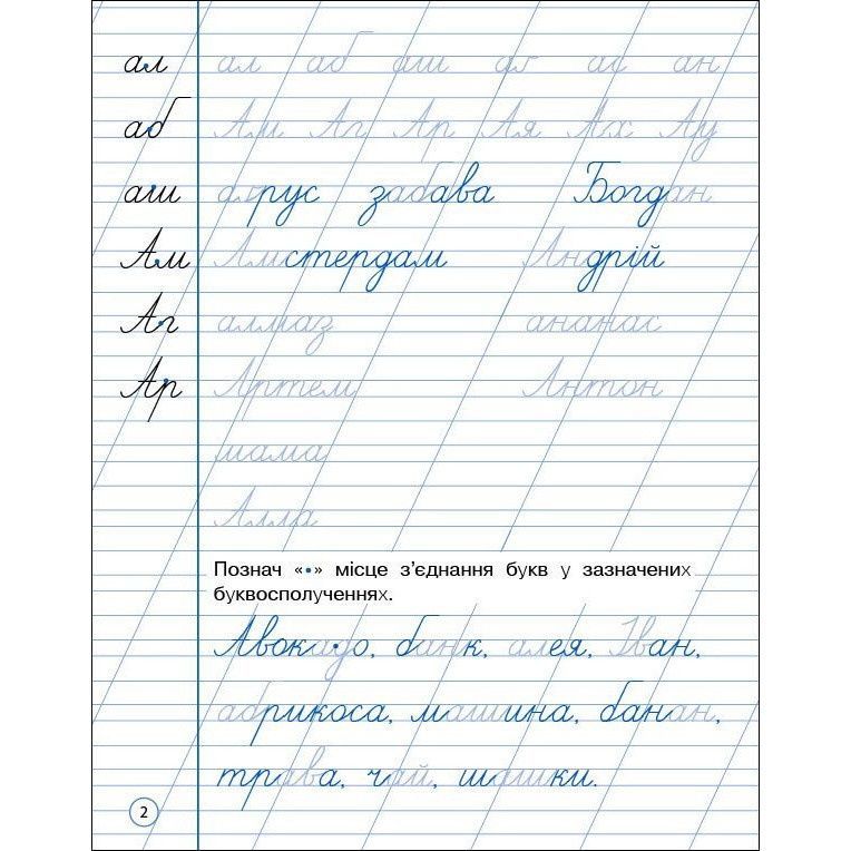 Тетрадь 1: Аккуратное письмо 2 класс, украинский язык (19705)