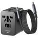 Мережевий зарядний пристрій WIWU UA013 20W GaN, 1xUSB-A + 2xUSB-C, кабель Type-C - Type-C (0.3-1.0 м), Black