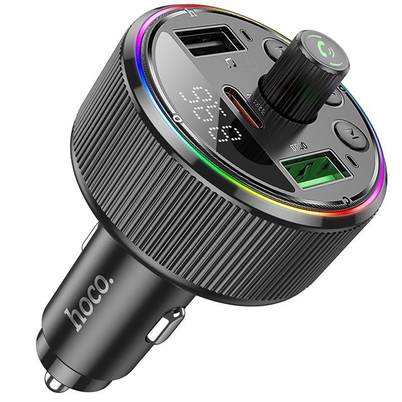 FM-модулятор Hoco E82 Guerrero PD30W+QC3.0 (2USB-A/1C), чорний