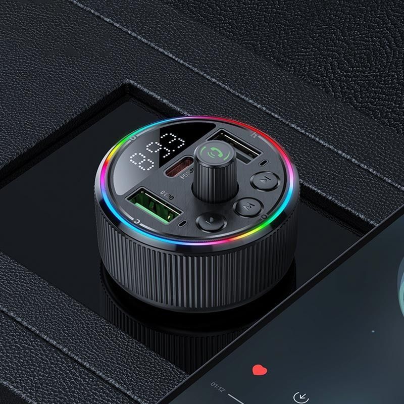 FM-модулятор Hoco E82 Guerrero PD30W+QC3.0 (2USB-A/1C), чорний