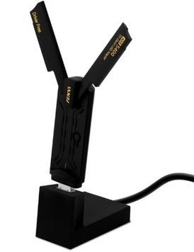 Мережевий адаптер Fenvi FU-AXE5400, Black, USB 3.0, до 5400 Mb/s, підставка з роз'ємом USB 3.0, 2 зовнішні знімні антени, WiFi 6E, Reatek RTL8832CU