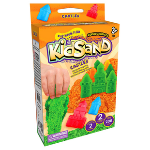Кінетичний пісок KidSand (KS-05-01U), 200 г, Помаранчеві замки