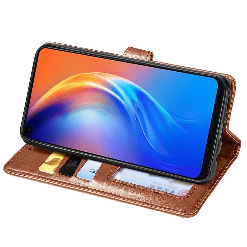 Кожаный чехол-книжка GETMAN Gallant (PU) Коричневый для TECNO Spark 10 Pro