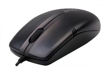 Миша A4Tech OP-530NU Black, V-TRACK, 1200 dpi, USB