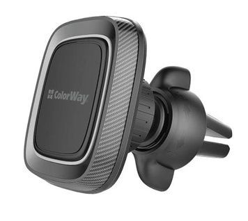 Автотримач для телефону ColorWay Metallic Air Vent-4, Black (CW-CHM05-GR), магніт, на решітку повітропроводу, решітка вентиляції