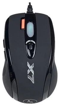 Мышь A4Tech X-710BK Game Oscar mouse Black, Optical, настройка режима DPI, кнопка тройного выстрела, USB, 2000 dpi, программируемые кнопки, Gaming X7