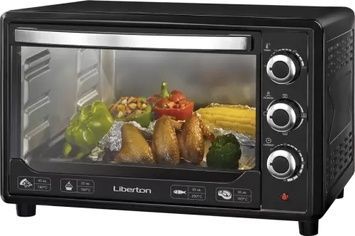 Електродуховка Liberton LEO-480 Black, 2000W, індикатор роботи, конвекція, металевий корпус, ТЕРМОРУКАВИЦЯ У ПОДАРУНОК, 48 л, 3 режими нагрівання, таймер