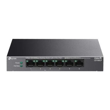 Комутатор TP-Link LiteWave LS106LP, Black, 4x10/100 Mb/s PoE+), 6xRJ45 (2х10/100 Mb/s, некерований