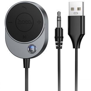 Bluetooth аудиоресивер Hoco E150 Path Metal gray (AUX 3.5mm)