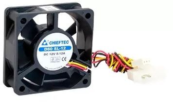 Вентилятор 60 мм, Chieftec Thermal Killer, підшипник ковзання, 2200 об/хв, 3-pin/Molex (AF-0625S), 21 dB, Black, 60x60x25 мм