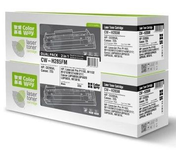 Картридж HP 85A (CE285A), Black, Dual Pack (CW-H285FM), 1600 стор, LJ P1102/M1132/M1212/M1214/M1217, ColorWay