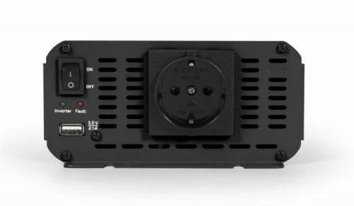 Автомобільний інвертор 1200 Вт, EnerGenie, металевий корпус (EG-PWC1200-01), 1xUSB (5V/2.1A), вхідна напруга 10-16 VDC (тільки від акумулятора!), Silver