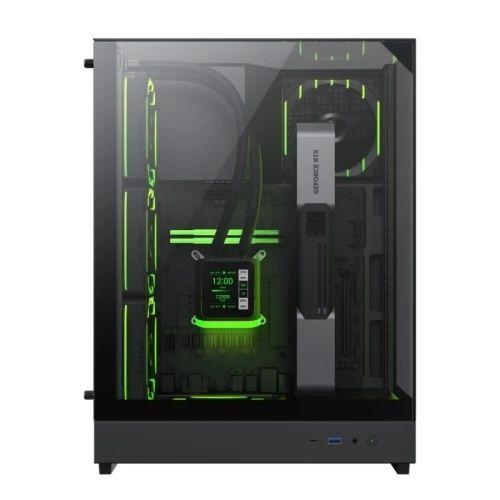 Корпус GameMax T20, Black, 2x120 мм ARGB, бічна, без БЖ (формат SFX-L), Mid Tower, 1xType-C / 1xUSB 3.0, макс. CPU - 160 мм / VGA - 382 мм, передня та верхня панель із загартованого скла, для MicroATX / Mini-ITX