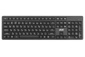 Клавіатура бездротова 2E KS260, Black, вологостійка, 1xAAA (2E-KS260WB), USB 2.4GHz, до 10 м