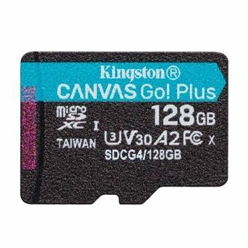 Карта пам'яті microSDXC, 128Gb, Class 10 UHS-I U3 V30 A2, до 200 МБ/с (SDCG4/128GBSP), Kingston Canvas Go! Plus, без адаптера