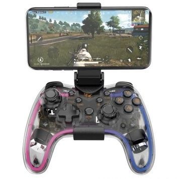 Геймпад Havit G180BT RGB, Transparent, PC / Playstation 3/4 / Switch / Android / iOS, кріплення для телефону, акумулятор 800 mAh (HV-G180BT RGB), бездротовий (Bluetooth 5.0)