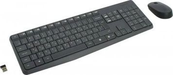 Комплект бездротовий Logitech MK235, Grey, вологозахисна клавіатура + миша (920-007931), Wireless (2.4GHz), оптичний, бездротове, стандартна
