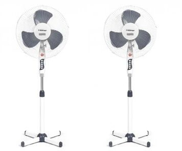 Вентилятор напольный Holmer HFS-1216G (отгрузка кратно 2 шт), White/Grey, диаметр 40 см, 35 Вт, 3 лопасти, 3 скорости, автоповорот