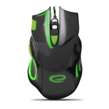 Мышь Esperanza MX401 Hawk (EGM401KG) Black/Green, Optical, USB, подсветка, 2400 dpi