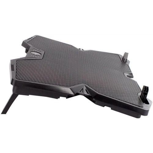 Підставка для ноутбука до 17" ColorWay Game Pro S4, Black, регулювання нахилу, 2xUSB, 433х376х40 мм, 970 г (CW-CGPS4), синє LED підсвічування, 4x8 см вентилятори
