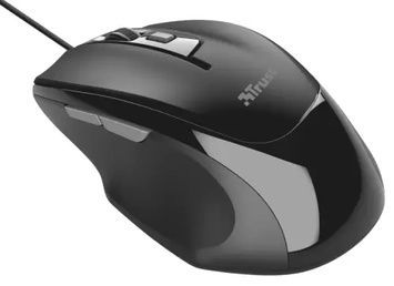 Миша Trust Voca Comfort, Black, 800/1200/1600/2400 dpi, USB, оптична, 1.6 м (23650), 6 кнопок