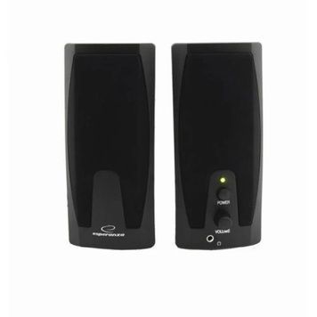 Колонки 2.0 Esperanza "Giocoso", Black, пластиковий корпус, живлення від мережі 220V, 2 x 3 Вт, керування спереду (EP110), роз'єм для навушників